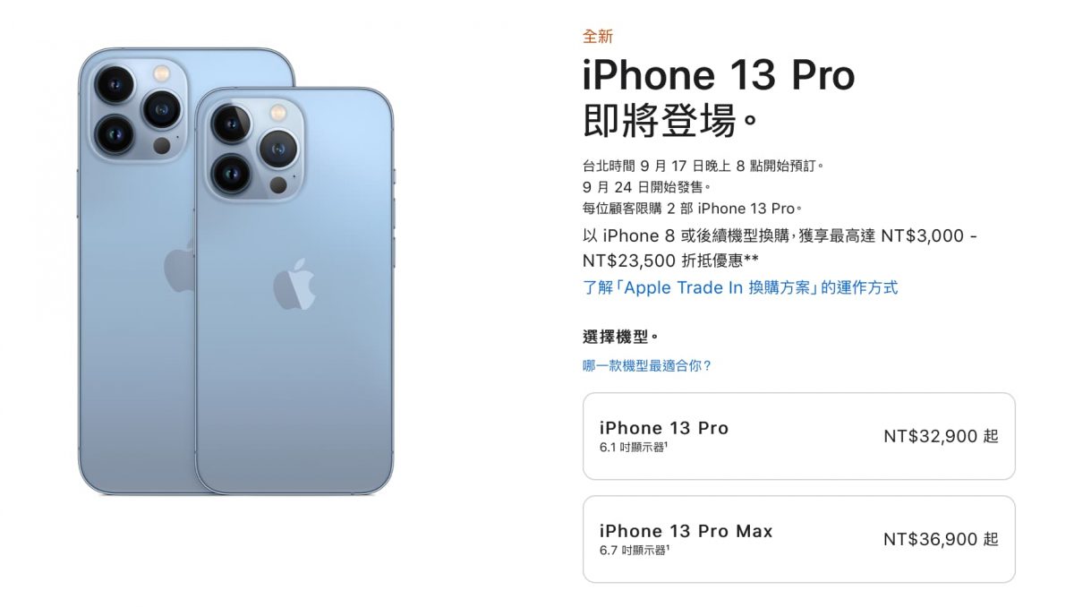 iPhone 13 Pro、iPhone 13 Pro Max